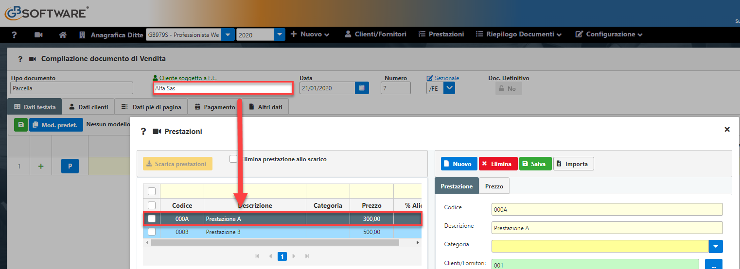 Come abbinare prestazioni solo per determinati clienti? - 4
