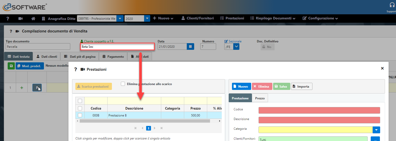 Come abbinare prestazioni solo per determinati clienti? - 5