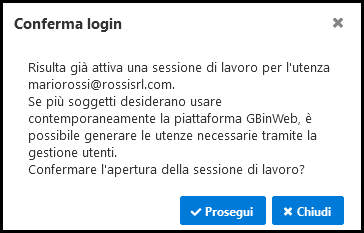 Conferma login Conferma login
