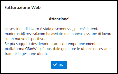 Disconnesso dalla sessione Disconnesso dalla sessione