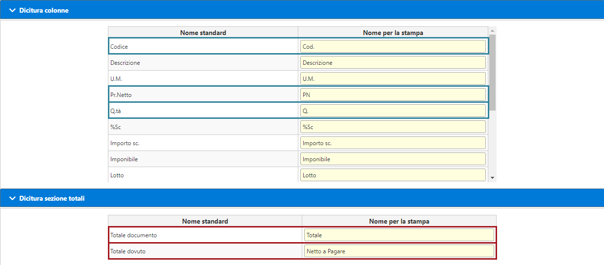 Come cambiare il layout delle stampe? - 3