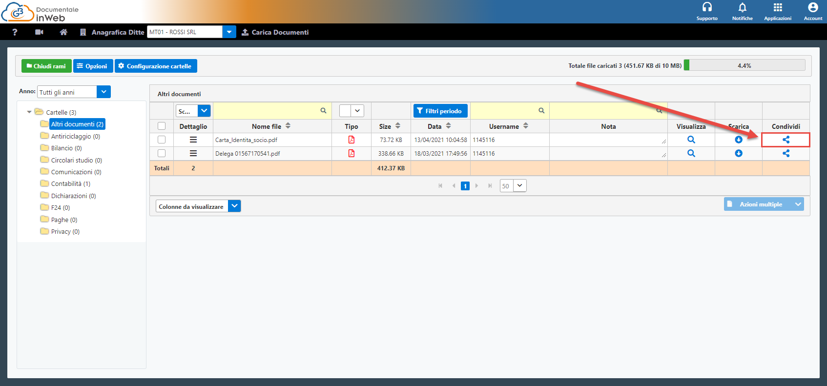 Come condividere documenti con clienti esterni (senza area GB)? - 2