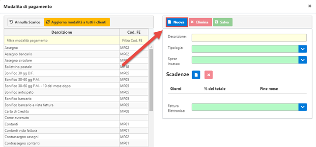 Come inserire una nuova modalità di pagamento? - 2