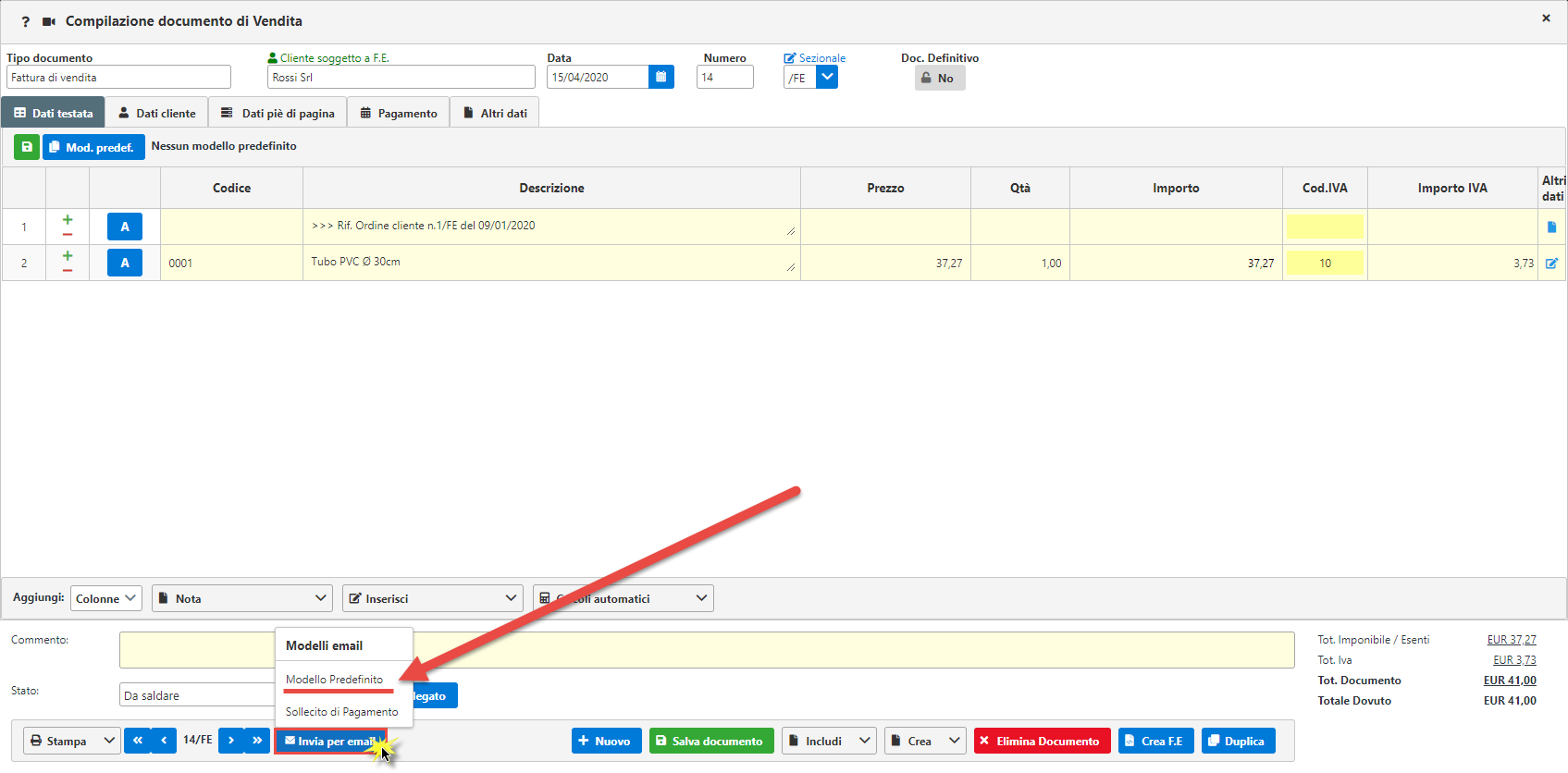 Come inviare documenti anche senza e-mail configurata? - 1
