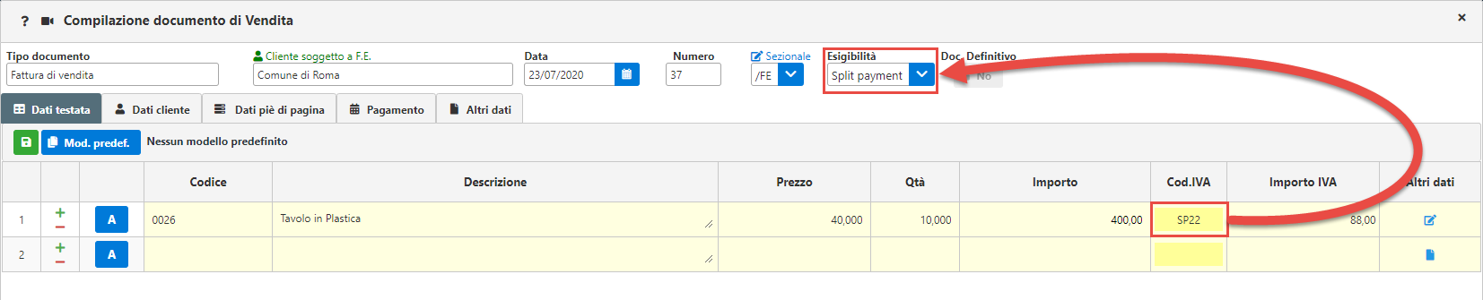 Come modificare l’esigibilità IVA di un documento di vendita? - 6