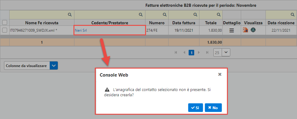 Crea anagrafica Crea anagrafica